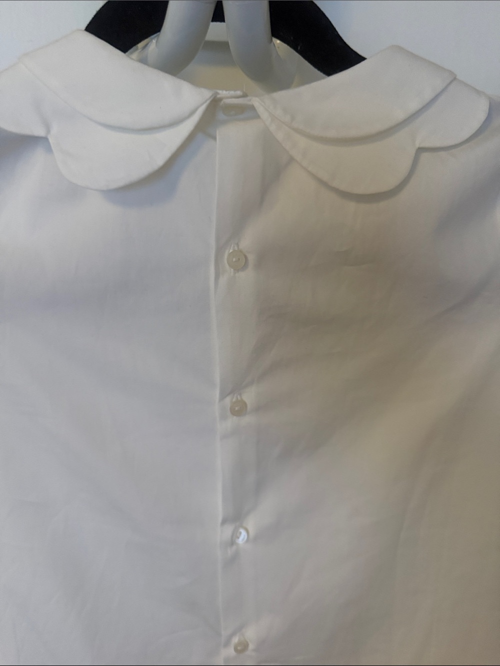 Jacadi White Peter Pan Collar Long-Sleeve Blouse - Picture 5 of 7